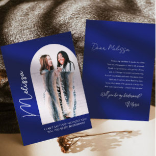 Carte de proposition mini Dusty Blue Bridesmaid