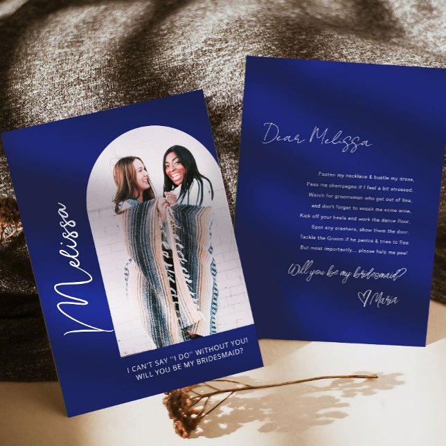 Carte de proposition mini Dusty Blue Bridesmaid (Créateur téléchargé)