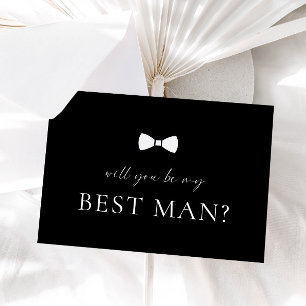 Carte de proposition minimaliste Black Best Man