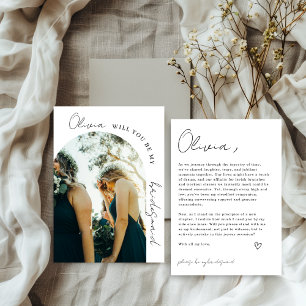Carte de proposition photo Bridesmaid Arch