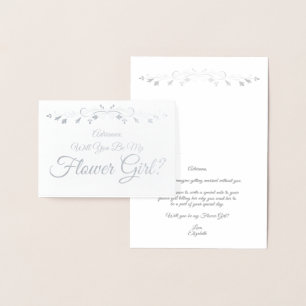 Carte de proposition pour fille à fleurs élégante 