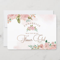 Carte de proposition pour fille à fleurs Vintages
