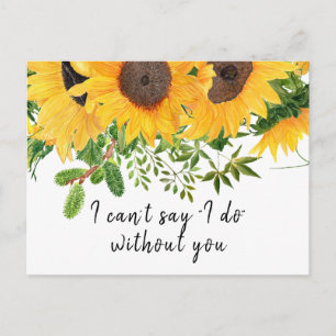 Carte de proposition Russe Boho Sunflower Bridesma