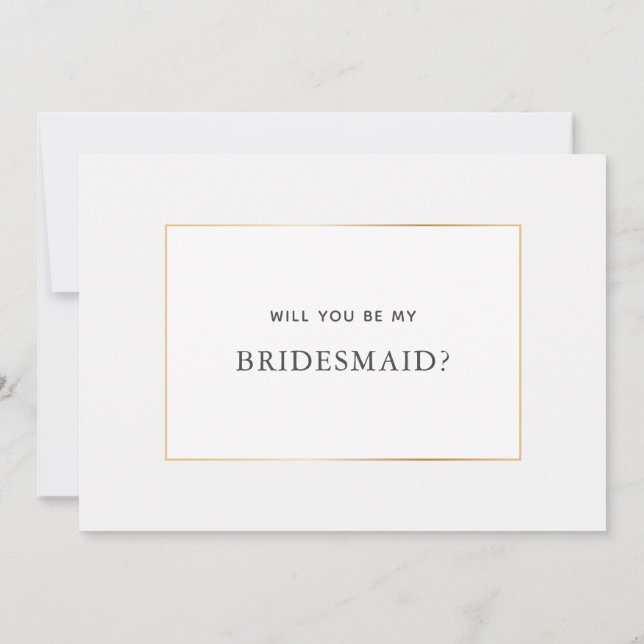 Carte de proposition simple Elegant Gold Bridesmai (Dos)