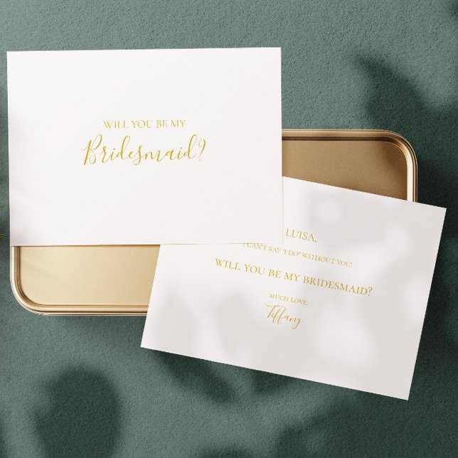 Carte de proposition simple Elegant Gold Bridesmai (Créateur téléchargé)