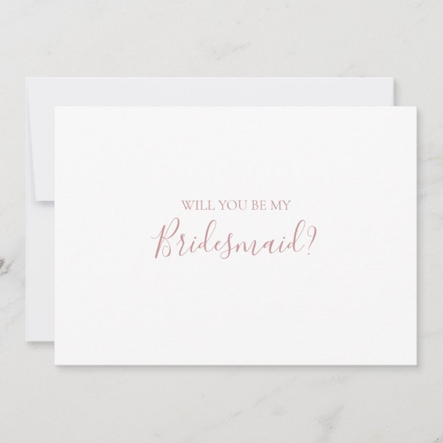 Carte de proposition simple Elegant Rose Gold Brid (Devant)
