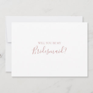 Carte de proposition simple Elegant Rose Gold Brid