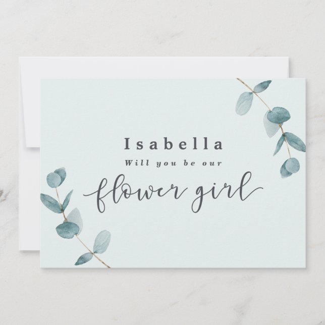 Carte de proposition simple Feuille Eucalyptus Flo (Devant)