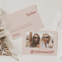 Carte de proposition simple Retro Blush Photo Brid