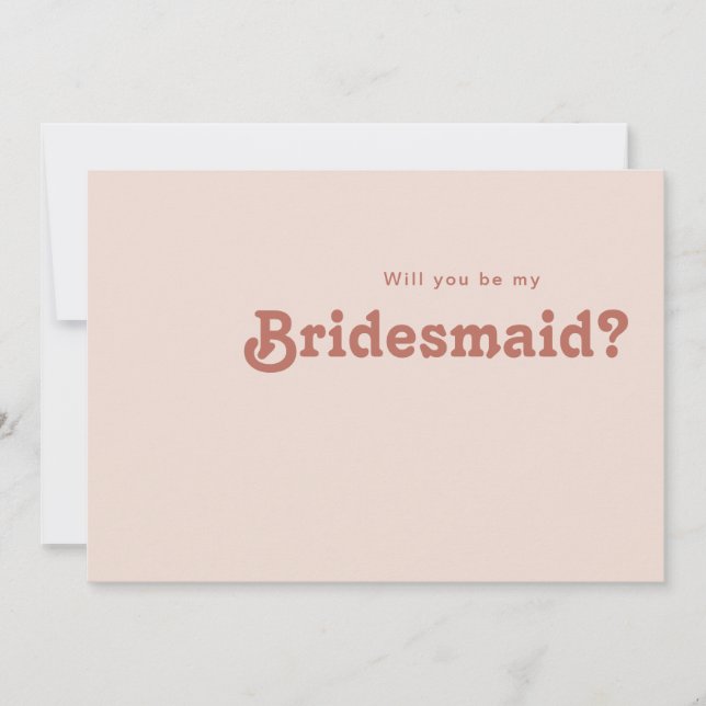 Carte de proposition simple Retro Vibes Blush Brid (Devant)
