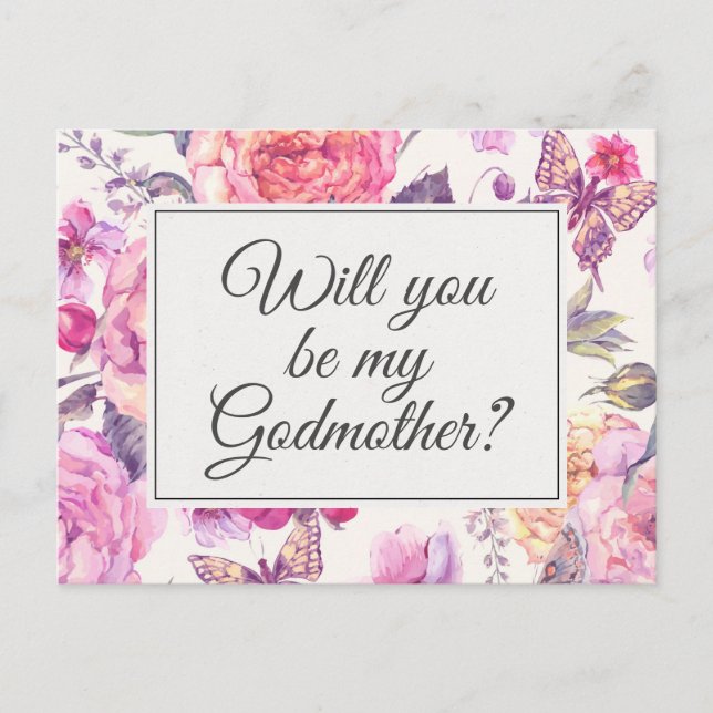 Carte de proposition vintage Floral Godmère (Devant)