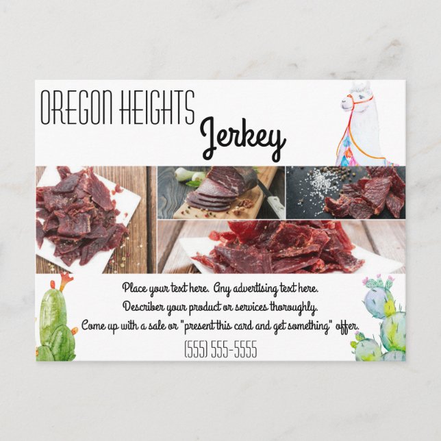 Carte de publicité d'entreprise Boho Llama Bohemia (Devant)