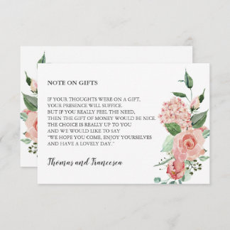 Carte de puits d'aquarelle florale rose