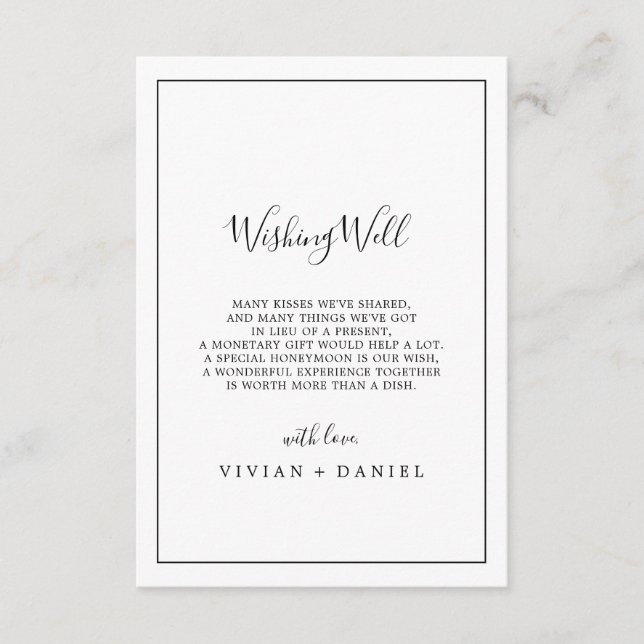 Carte de puits de Mariage minimaliste (Devant)