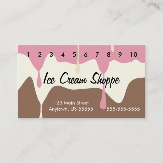 Carte de punch à la crème glacée fondue napolitain (Devant)