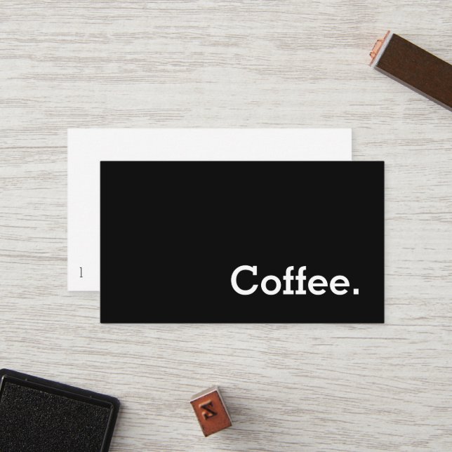 Carte de punch au café foncé Word simple (Devant/Arrière en situation)