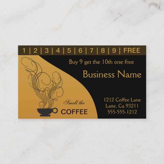 Carte de punch de café (Devant)