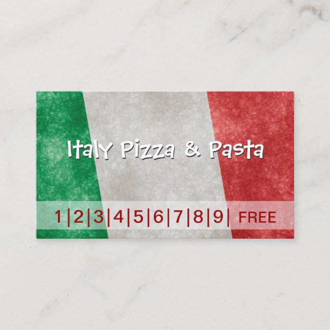 Carte de Punch Fidélité d'entreprise Italie Pizza  (Devant)