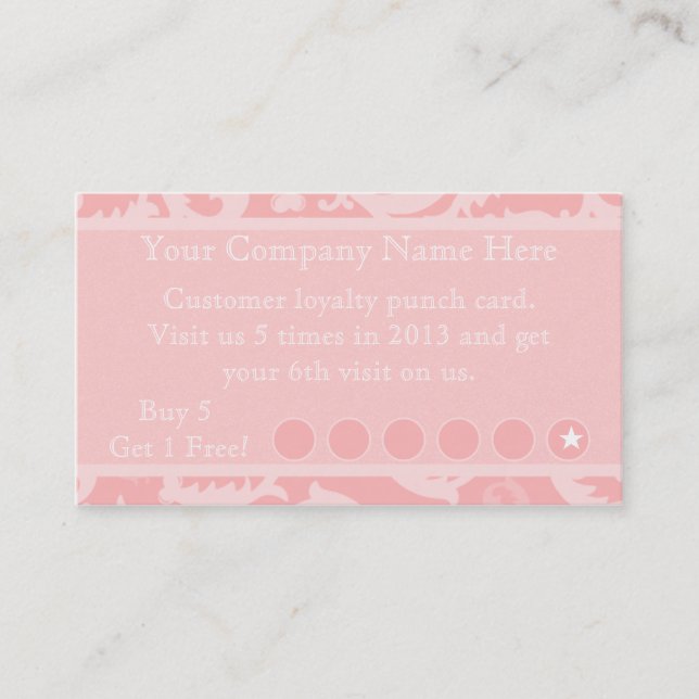 Carte de Punch promotionnelle Pink Damask (Devant)