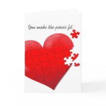 carte de puzzle denteux de coeur d'amour