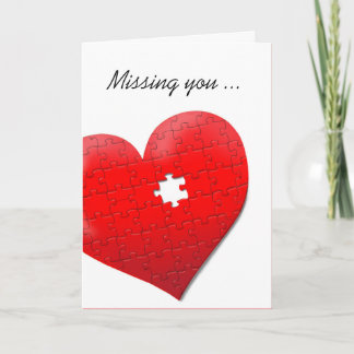Carte de puzzle du coeur qui vous manque