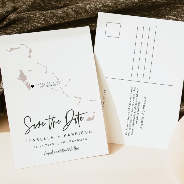 Carte de QUINN Bahamas Enregistrer la date *Coeur  (Créateur téléchargé)