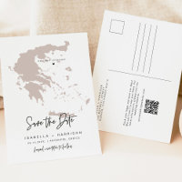 Carte de QUINN Grèce Enregistrer la date (Coeur mo