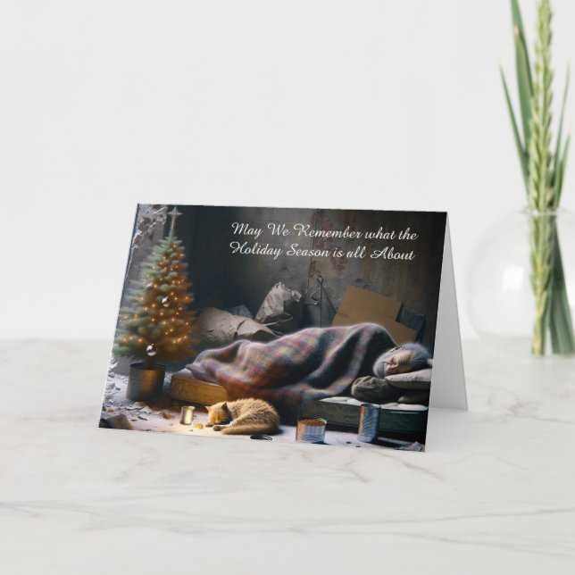 Carte De quoi parle Noël ? | Homme sans abri (Devant)