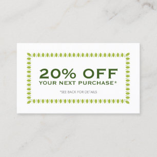 Carte de rabais Festive Green