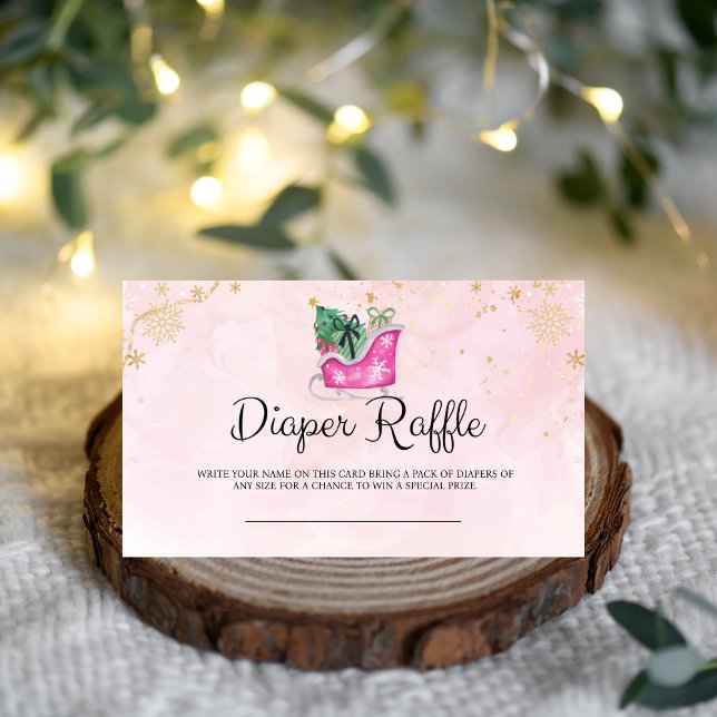 Carte de rabat à Baby shower à bascule rose d'hive (Créateur téléchargé)