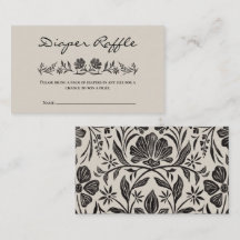 Carte de rabat à Baby shower floral noir