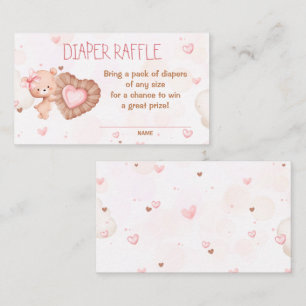 Carte de rabat à Baby shower rose amoureuse