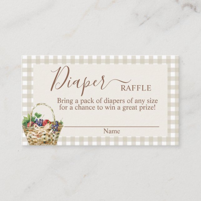 Carte de rabat à couches de Baby shower cultivée l (Devant)