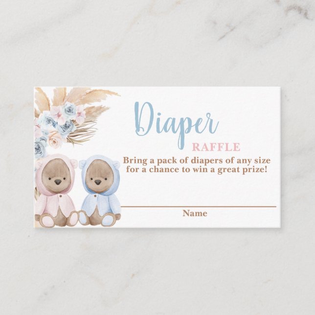 Carte de rabat à couches pour ours Boho Twins (Devant)