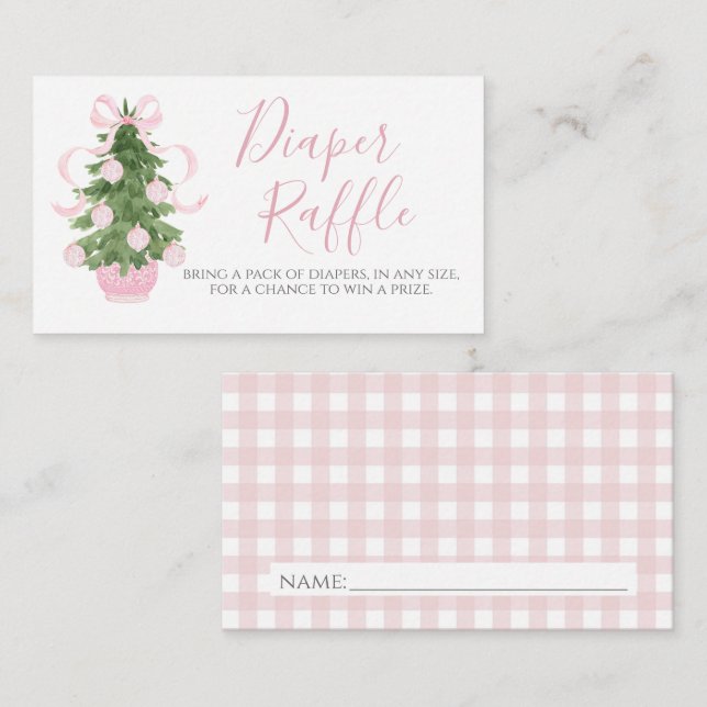 Carte de rabat à couches pour sapin rose (Devant / Derrière)