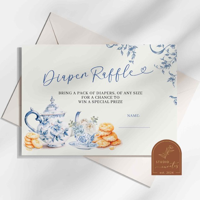 Carte de rabat Baby shower de couches Blue Chinois (Créateur téléchargé)