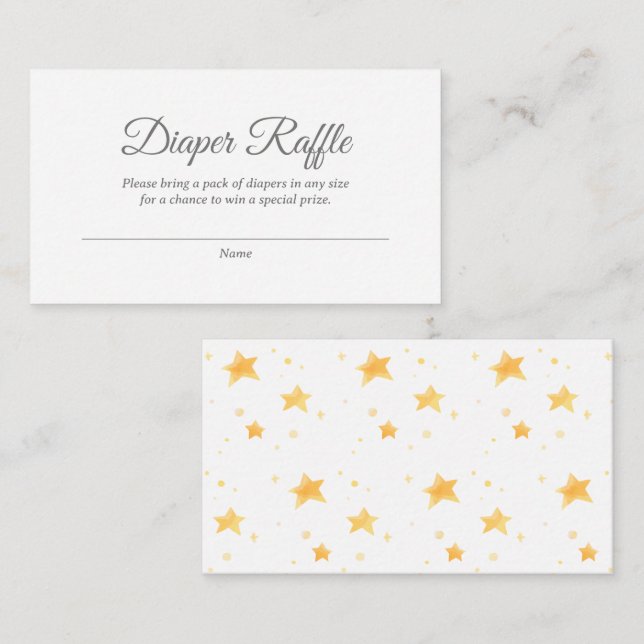 Carte de rabat Baby shower Gold Stars (Devant / Derrière)