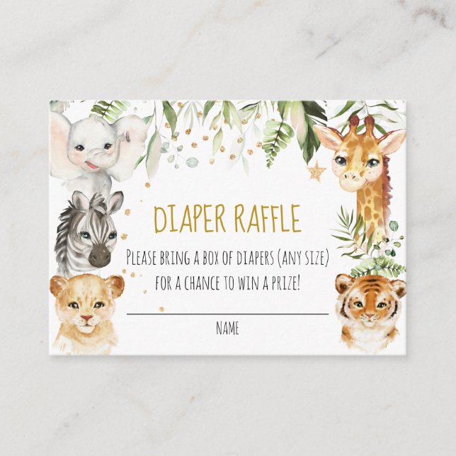 Carte de rabat Baby shower Safari (Devant)