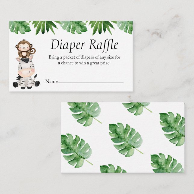 Carte de rabat Baby shower Safari (Devant / Derrière)