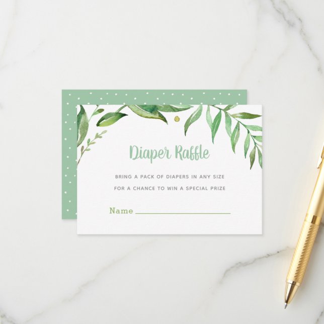 Carte de rabat Boho Feuille Baby shower (Devant/Arrière en situation)