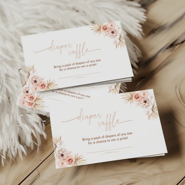 Carte de rabat Boho Pampas Grass Diaper (Créateur téléchargé)