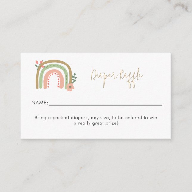 Carte de rabat Boho Rainbow Baby shower F (Devant)