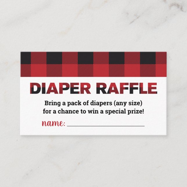 Carte de rabat de Baby shower de Buffalo Plaid (Devant)