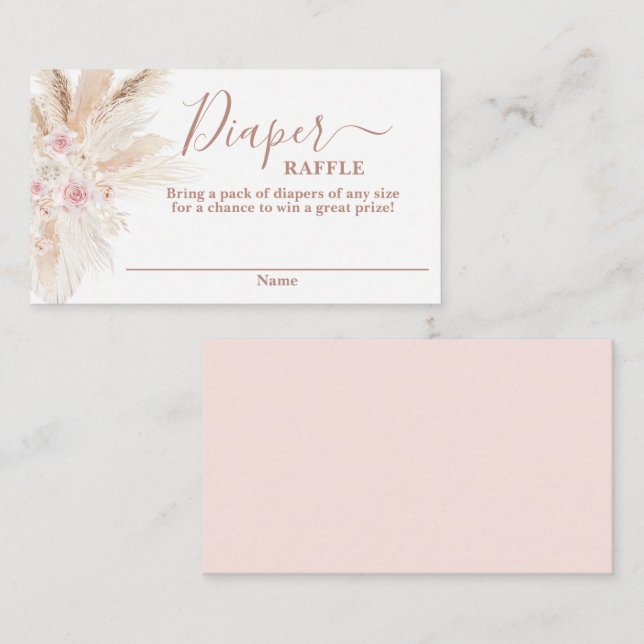 Carte de rabat de baby shower Tropical Rose (Devant / Derrière)