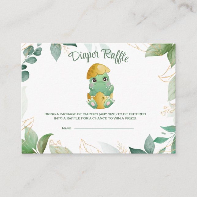 Carte de rabat Dino Egg Baby shower (Devant)