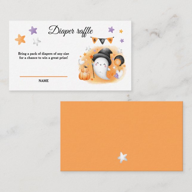 Carte de rabat Halloween Baby shower Boo (Devant / Derrière)