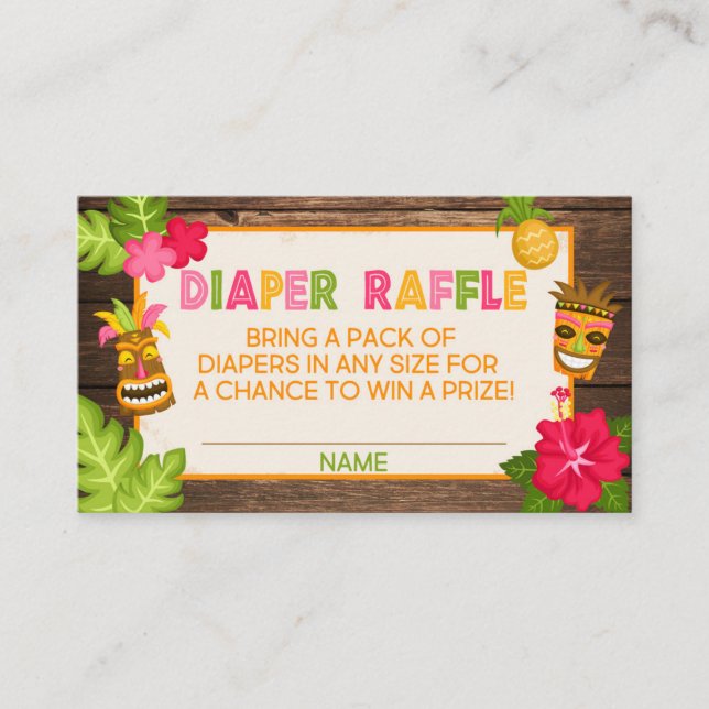 Carte de rabat Luau Baby shower (Devant)