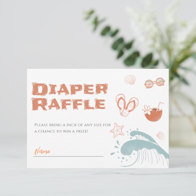 Carte de rabat pour bébé à bord Surf Baby shower (Debout devant)