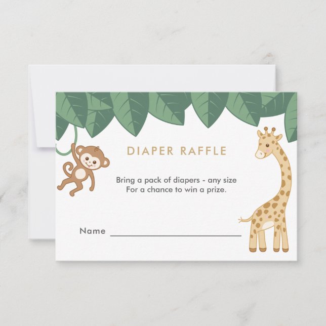 Carte de rabat Safari animal Diaper (Devant)