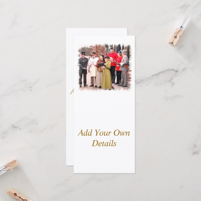 CARTE DE RACK DE CAROL SINGERS DE NOËL VICTORIEN (Devant/Arrière en situation)